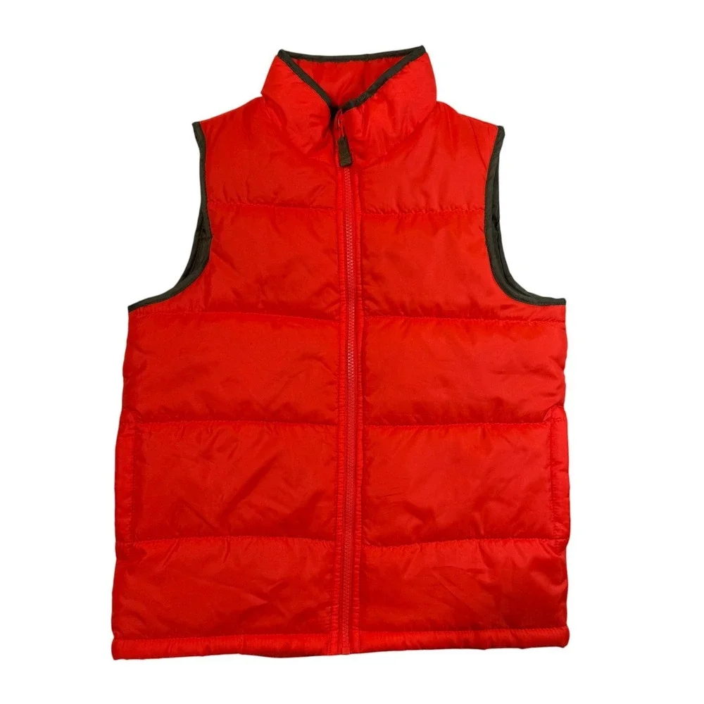 OshKosh Bgosh Kids Puffer Vest Quilted Sleeveless Jacket Size 10 Orange RN15101